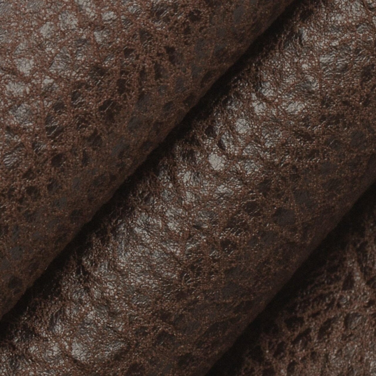 Brown Performance Grade Vinyl Plain Solid Upholstery Fabric by The Yard - SKU: Mickey Brown